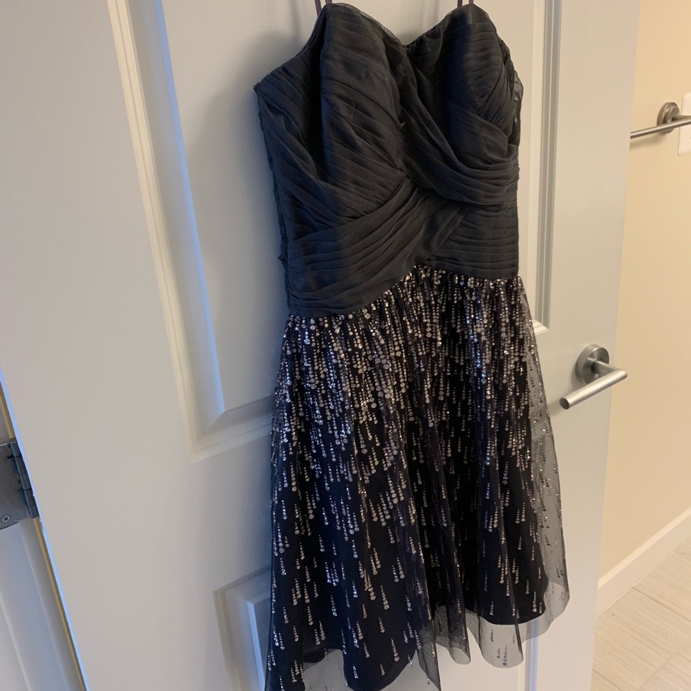 Adrianna Papell Hailey dress grey silver sparkle